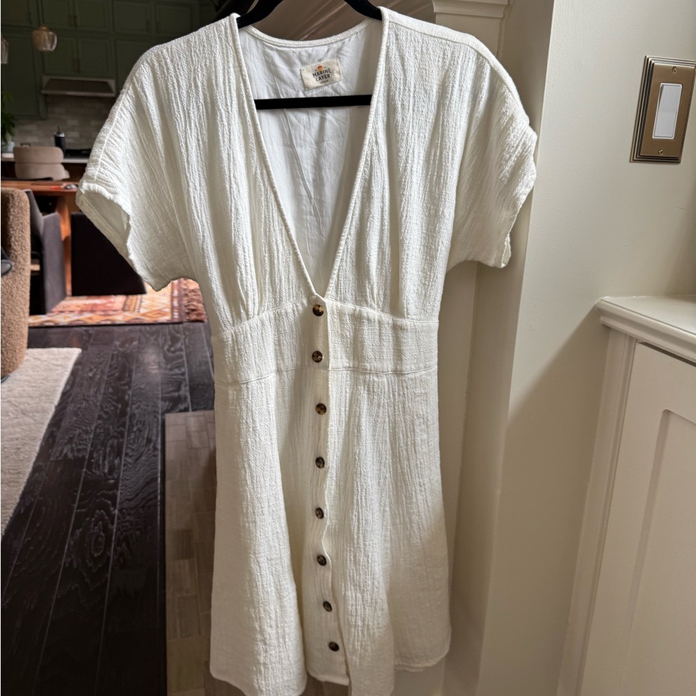 Marine Layer White Textured Summer Dress